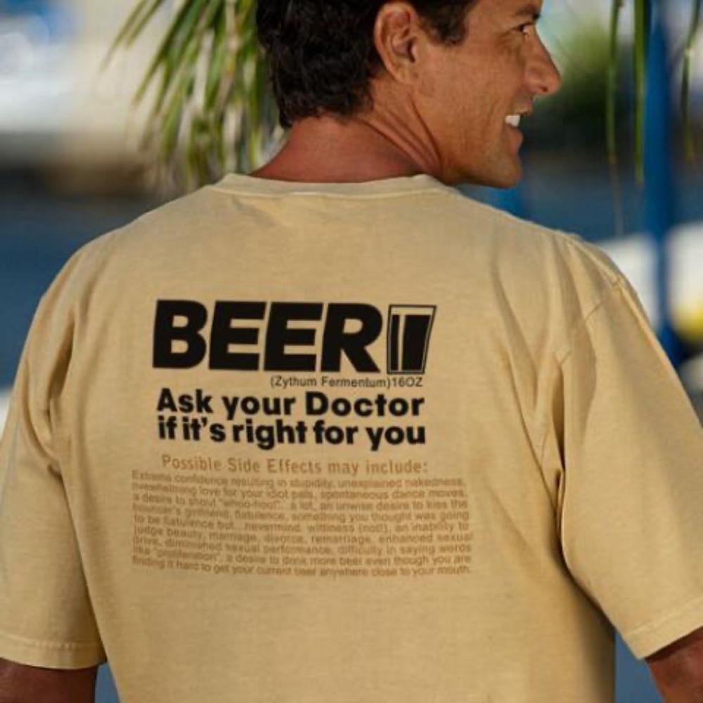 Beer RX - Beer Dyed Short Sleeve Crewneck T-Shirt by Crazy Shirts